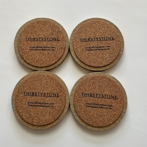 Thirstystone American Flag sandstone 4 PC 4" Coasters set  Year 2000 VTG w/box - Picture 4 of 7